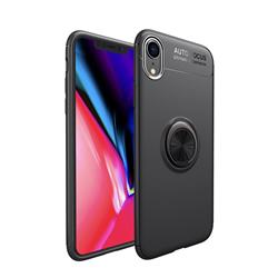 Auto Focus Invisible Ring Holder Soft Phone Case for iPhone Xr (6.1 inch) - Black