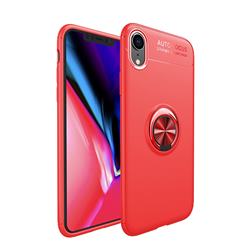 Auto Focus Invisible Ring Holder Soft Phone Case for iPhone Xr (6.1 inch) - Red