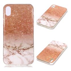 Glittering Rose Gold Soft TPU Marble Pattern Case for iPhone Xr (6.1 inch)