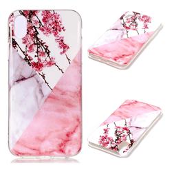 Pink Plum Soft TPU Marble Pattern Case for iPhone Xr (6.1 inch)