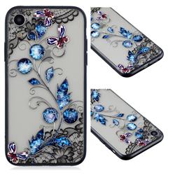 Butterfly Lace Diamond Flower Soft TPU Back Cover for iPhone Xr (6.1 inch)
