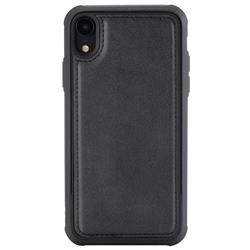 Luxury Shatter-resistant Leather Coated Phone Back Cover for iPhone Xr (6.1 inch) - Black