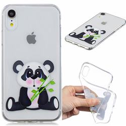 Bamboo Panda Clear Varnish Soft Phone Back Cover for iPhone Xr (6.1 inch)