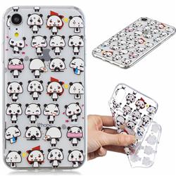 Mini Panda Clear Varnish Soft Phone Back Cover for iPhone Xr (6.1 inch)