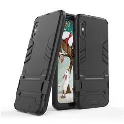 Armor Premium Tactical Grip Kickstand Shockproof Dual Layer Rugged Hard Cover for iPhone Xr (6.1 inch) - Black