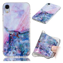 Purple Amber Soft TPU Marble Pattern Phone Case for iPhone Xr (6.1 inch)