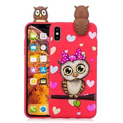 Bow Owl Soft 3D Climbing Doll Soft Case for iPhone Xr (6.1 inch)