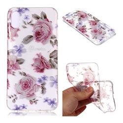 Blossom Peony Super Clear Flash Powder Shiny Soft TPU Back Cover for iPhone Xr (6.1 inch)
