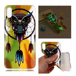 Owl Wind Chimes Noctilucent Soft TPU Back Cover for iPhone Xr (6.1 inch)