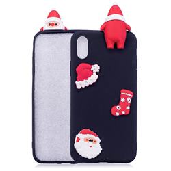 Black Santa Claus Christmas Xmax Soft 3D Silicone Case for iPhone Xr (6.1 inch)