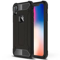 King Kong Armor Premium Shockproof Dual Layer Rugged Hard Cover for iPhone Xr (6.1 inch) - Black Gold