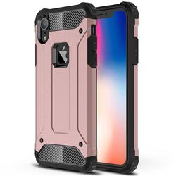 King Kong Armor Premium Shockproof Dual Layer Rugged Hard Cover for iPhone Xr (6.1 inch) - Rose Gold