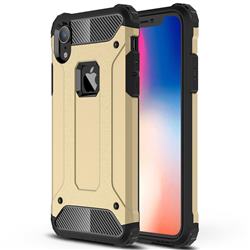 King Kong Armor Premium Shockproof Dual Layer Rugged Hard Cover for iPhone Xr (6.1 inch) - Champagne Gold