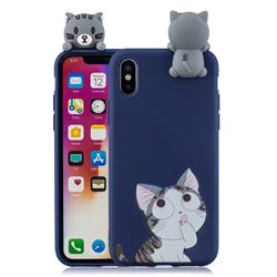 Big Face Cat Soft 3D Climbing Doll Soft Case for iPhone Xr (6.1 inch)