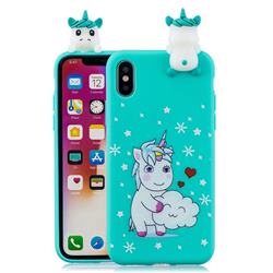 Heart Unicorn Soft 3D Climbing Doll Soft Case for iPhone Xr (6.1 inch)