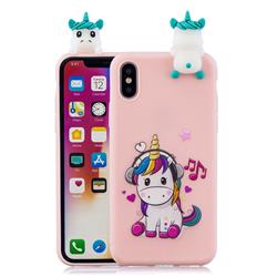 Music Unicorn Soft 3D Climbing Doll Soft Case for iPhone Xr (6.1 inch)
