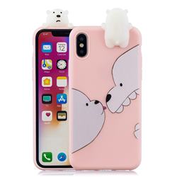 Big White Bear Soft 3D Climbing Doll Soft Case for iPhone Xr (6.1 inch)