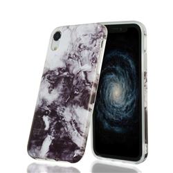 Smoke Ink Painting Marble Clear Bumper Glossy Rubber Silicone Phone Case for iPhone Xr (6.1 inch)