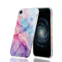 Dream Green Marble Clear Bumper Glossy Rubber Silicone Phone Case for iPhone Xr (6.1 inch)