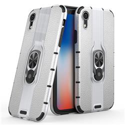 Alita Battle Angel Armor Metal Ring Grip Shockproof Dual Layer Rugged Hard Cover for iPhone Xr (6.1 inch) - Silver