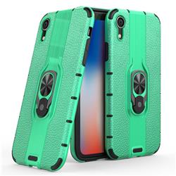 Alita Battle Angel Armor Metal Ring Grip Shockproof Dual Layer Rugged Hard Cover for iPhone Xr (6.1 inch) - Green