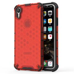 Honeycomb TPU + PC Hybrid Armor Shockproof Case Cover for iPhone Xr (6.1 inch) - Red