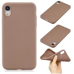 Candy Soft Silicone Phone Case for iPhone Xr (6.1 inch) - Coffee