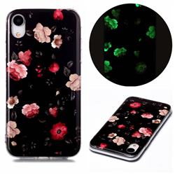 Rose Flower Noctilucent Soft TPU Back Cover for iPhone Xr (6.1 inch)