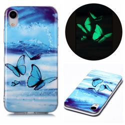 Flying Butterflies Noctilucent Soft TPU Back Cover for iPhone Xr (6.1 inch)