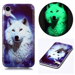 Galaxy Wolf Noctilucent Soft TPU Back Cover for iPhone Xr (6.1 inch)