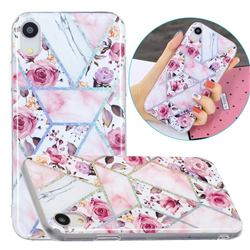 Rose Flower Painted Galvanized Electroplating Soft Phone Case Cover for iPhone Xr (6.1 inch)