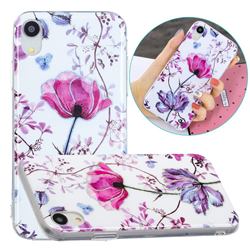 Magnolia Painted Galvanized Electroplating Soft Phone Case Cover for iPhone Xr (6.1 inch)