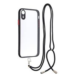 Necklace Cross-body Lanyard Strap Cord Phone Case Cover for iPhone Xr (6.1 inch) - Black
