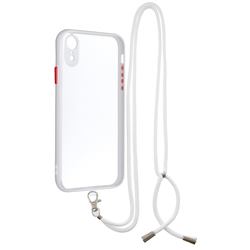 Necklace Cross-body Lanyard Strap Cord Phone Case Cover for iPhone Xr (6.1 inch) - White