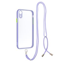 Necklace Cross-body Lanyard Strap Cord Phone Case Cover for iPhone Xr (6.1 inch) - Purple