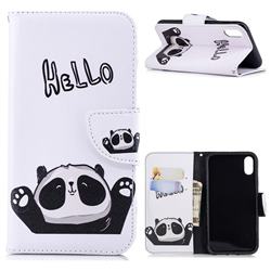 Hello Panda Leather Wallet Case for iPhone Xr (6.1 inch)
