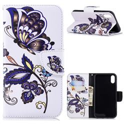 Butterflies and Flowers Leather Wallet Case for iPhone Xr (6.1 inch)