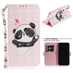 Heart Cat 3D Painted Leather Wallet Phone Case for iPhone Xr (6.1 inch)