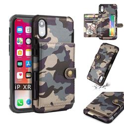 Camouflage Multi-function Leather Phone Case for iPhone Xr (6.1 inch) - Gray