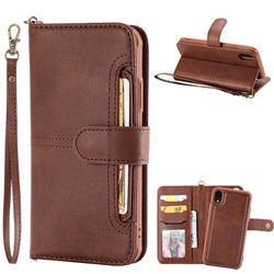 Retro Multi-functional Detachable Leather Wallet Phone Case for iPhone Xr (6.1 inch) - Coffee