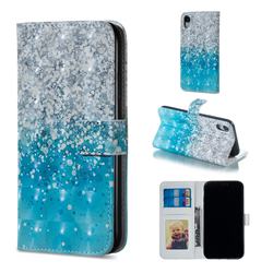 Sea Sand 3D Painted Leather Phone Wallet Case for iPhone Xr (6.1 inch)