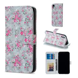 Roses Flower 3D Painted Leather Phone Wallet Case for iPhone Xr (6.1 inch)