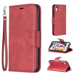 Classic Sheepskin PU Leather Phone Wallet Case for iPhone Xr (6.1 inch) - Red
