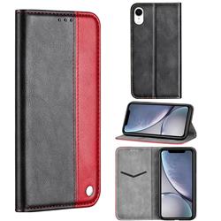 Classic Business Ultra Slim Magnetic Sucking Stitching Flip Cover for iPhone Xr (6.1 inch) - Red