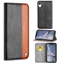 Classic Business Ultra Slim Magnetic Sucking Stitching Flip Cover for iPhone Xr (6.1 inch) - Brown