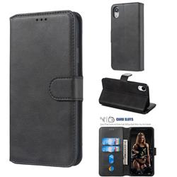 Retro Calf Matte Leather Wallet Phone Case for iPhone Xr (6.1 inch) - Black