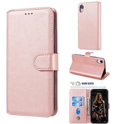 Retro Calf Matte Leather Wallet Phone Case for iPhone Xr (6.1 inch) - Pink