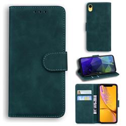 Retro Classic Skin Feel Leather Wallet Phone Case for iPhone Xr (6.1 inch) - Green