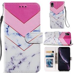 Smoke Marble Smooth Leather Phone Wallet Case for iPhone Xr (6.1 inch)