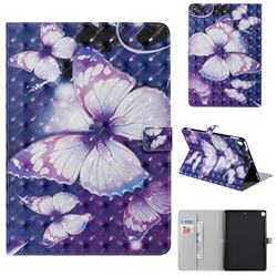 Pink Butterfly 3D Painted Tablet Leather Wallet Case for Apple iPad 10.2 (2019)